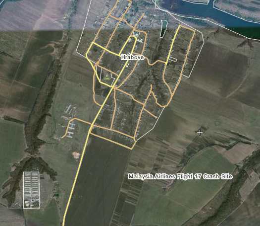 malasian airlines ill fated flight crash site satellite map image